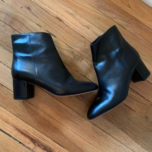 J.Crew Black Leather Ankle Boots Sz 9.5